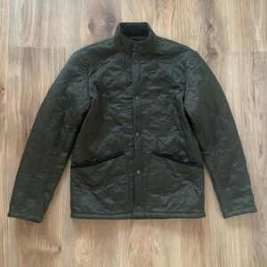 BARBOUR Quilted Polarquilt Mens Chore Jacket Deep Olive Green Small Coat
